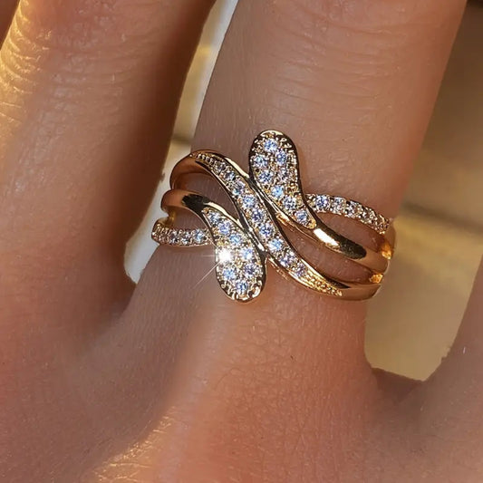 Zirconia Serpent Gold Ring