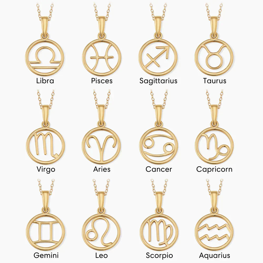 Zodiac sign necklace | Gold 18k