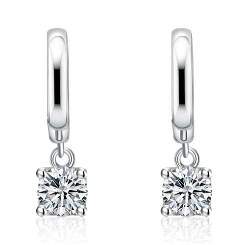 Aurora Square Drop Earrings | White gold 16k