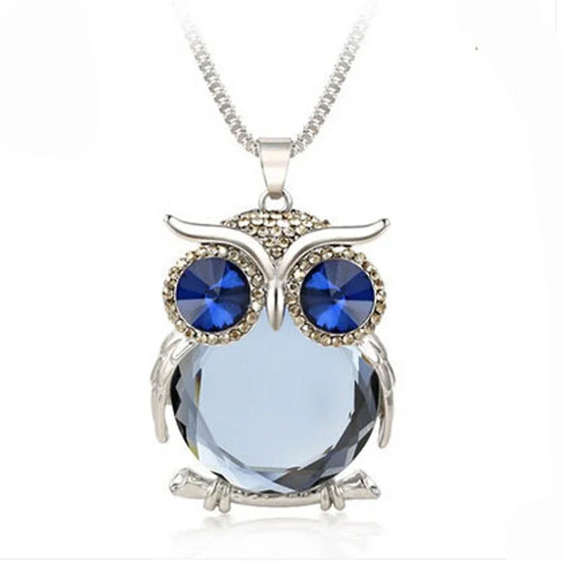 Crystal Owl Pendant Necklace