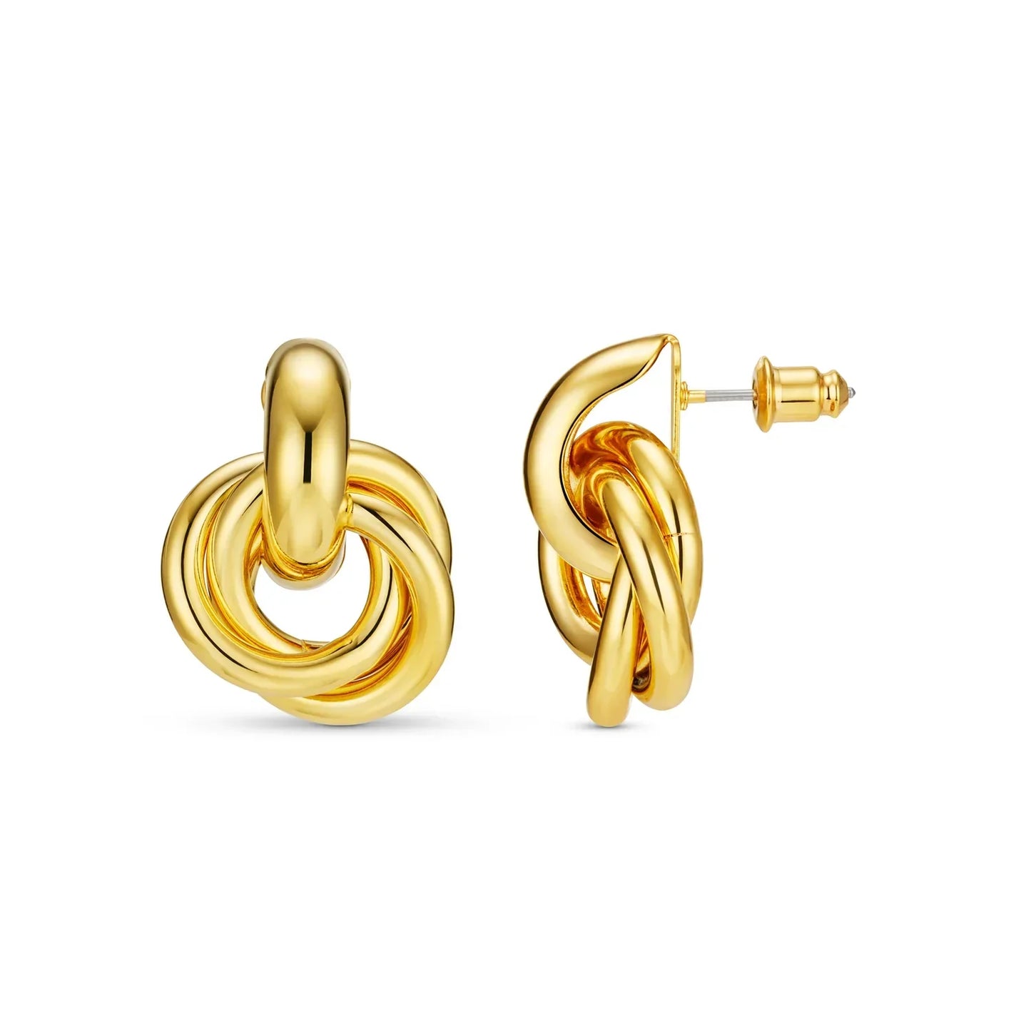 Statement Interlocking Earrings | White Gold 14k