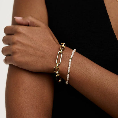 Link T-Bar Bracelet | White Gold