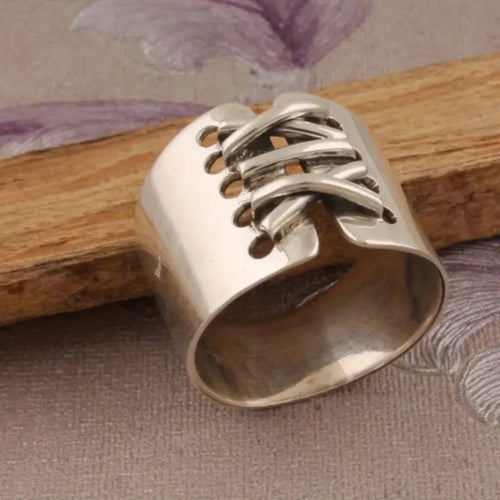 Silver Plate Braided Ring