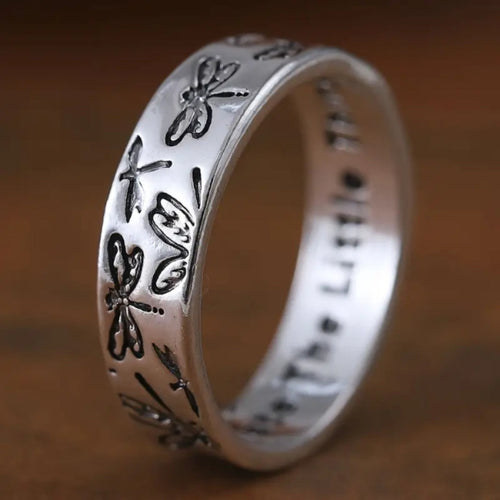 Dragonfly Trail Silver Ring