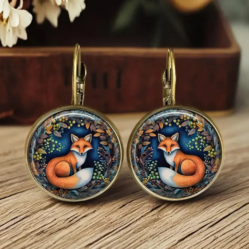 Whimsical Animal Glass Dome Earrings