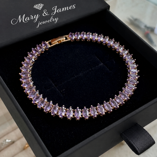 Amethyst Marquise Tennis Bracelet | Gold
