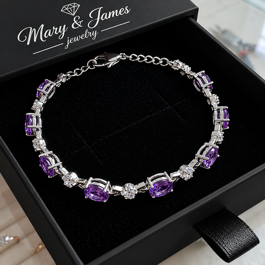 Amethyst Starlight Bracelet | White Gold