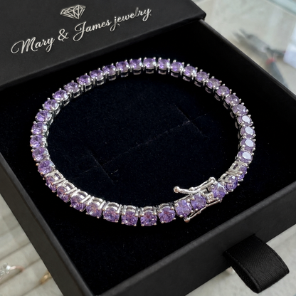 Amethyst Tennis Bracelet | Gold