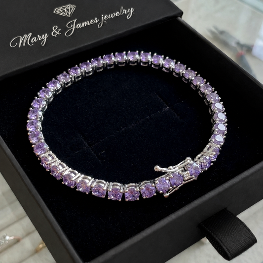 Amethyst Tennis Bracelet | Gold