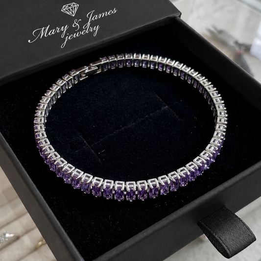 Amethyst Vertéa Tennis Bracelet | White Gold