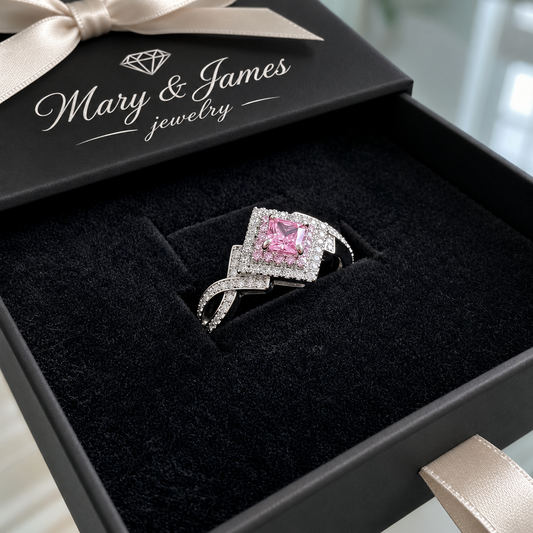 Couture Pave Square Ring | White Gold