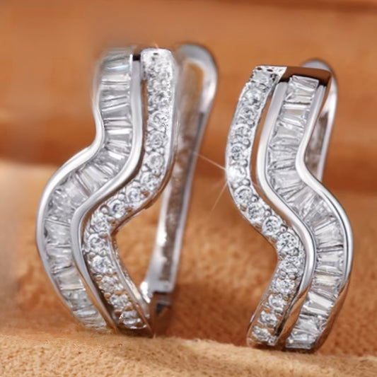 Silver Wave Earrings