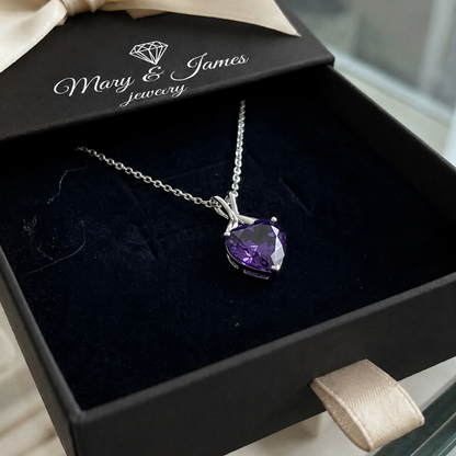Heart of Violet Necklace | White Gold