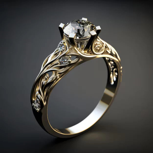 Exquisite Exotic Zirconia Ring | Gold
