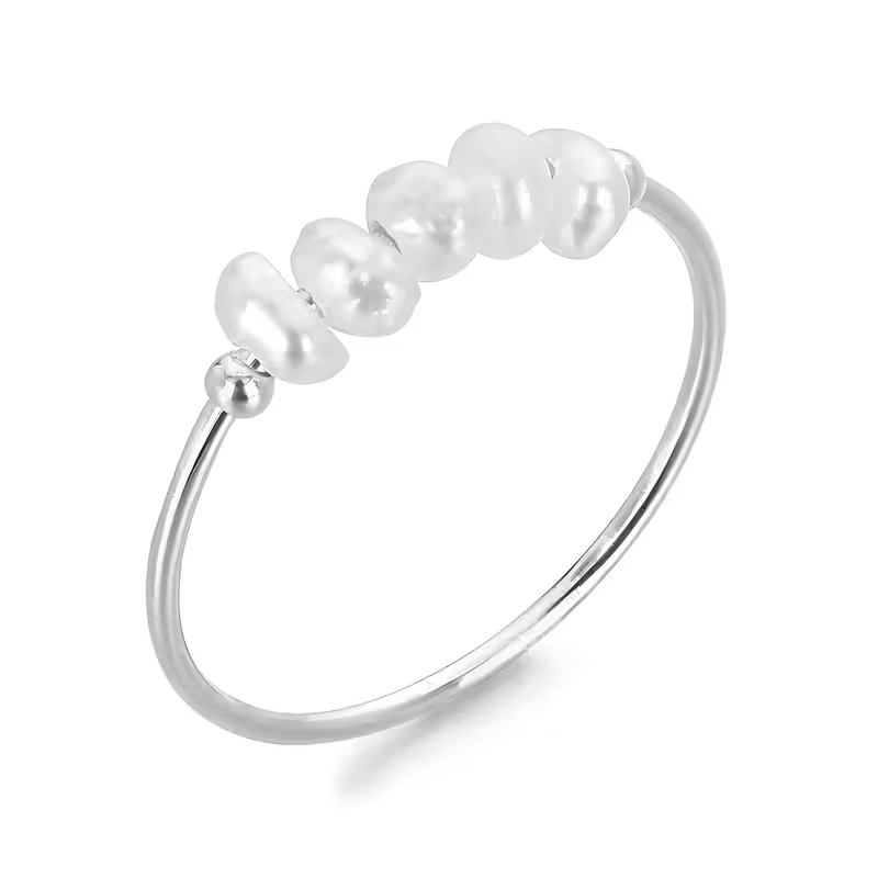 White Stone Silver Ring