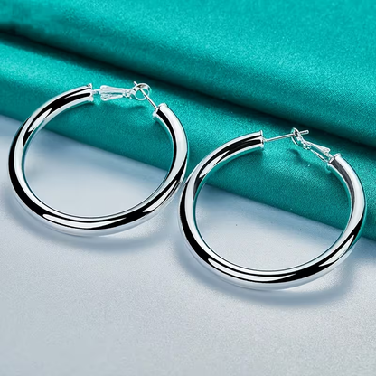Silver Glow Hoops
