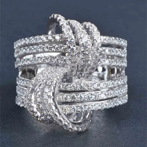 Bright Braided Silver Ring