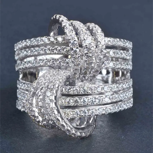 Bright Braided Silver Ring