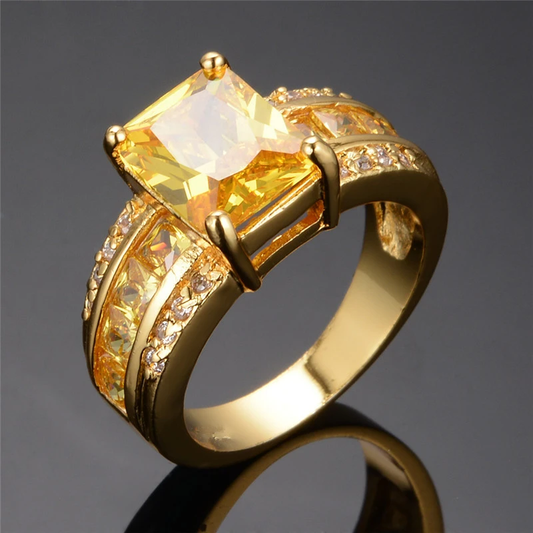 Yellow Gold Glass Ring