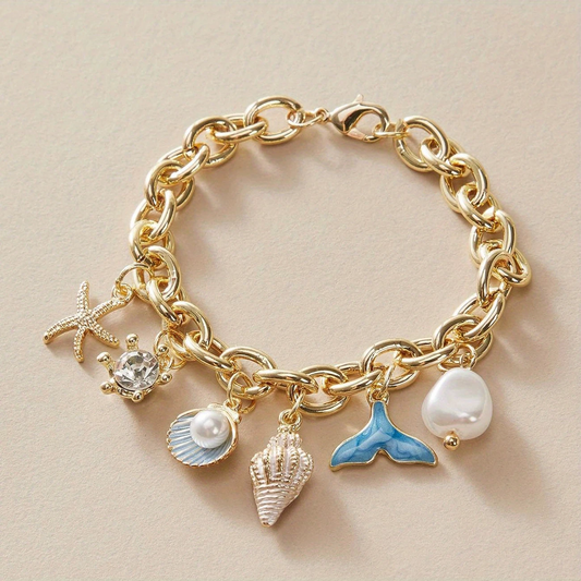 Ocean Shells Golden Bracelets