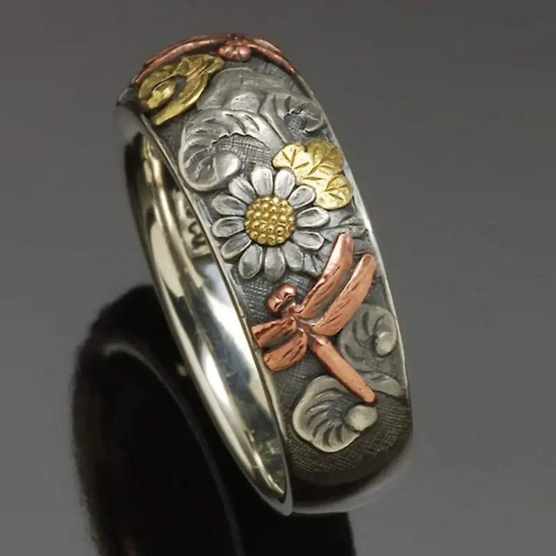 Floral Silvered Ring