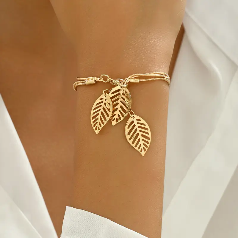 Dangling Gold Leaves Bracelet