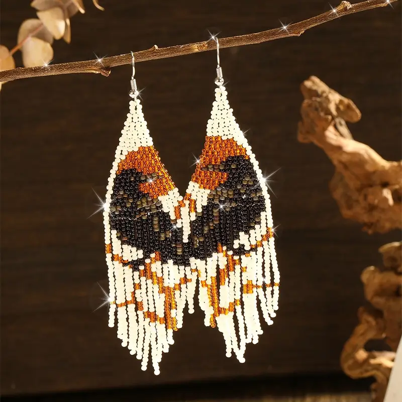 White Tassels Earrings