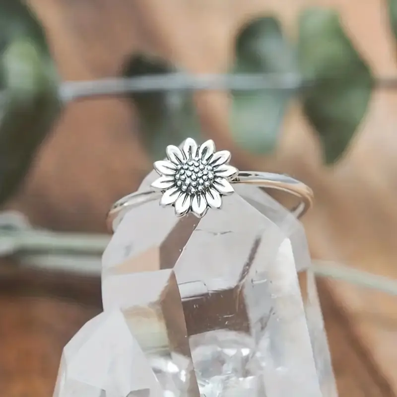Sunflower Silver Ring