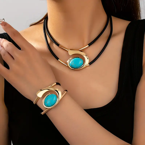 Blue Stone Golden Set