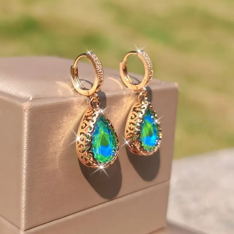 Water Drop Greenish Earrings