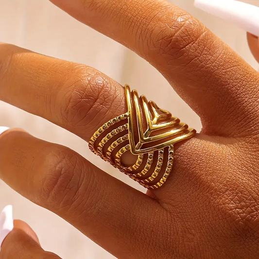 Gold Pattern Ring
