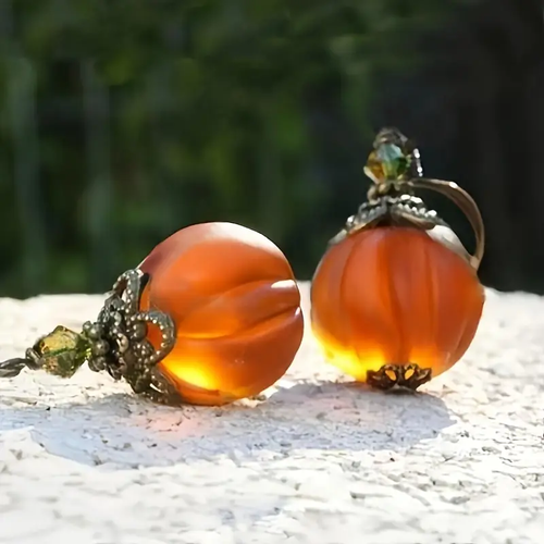 Crystal Pumpkin Earrings