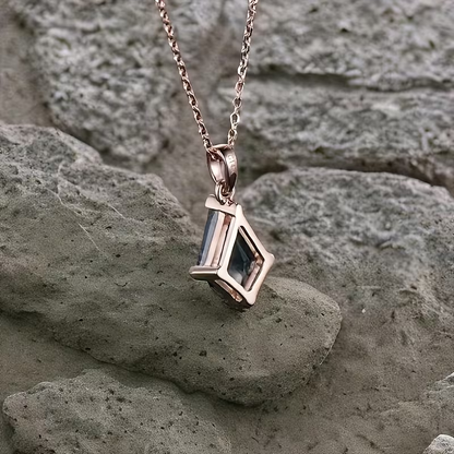 Moss Agate Geometric Drop Necklace