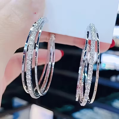 Bright Hoop Silver Earrings