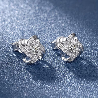 Twisted Orbit Silver Earrings