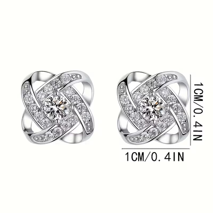 Twisted Orbit Silver Earrings