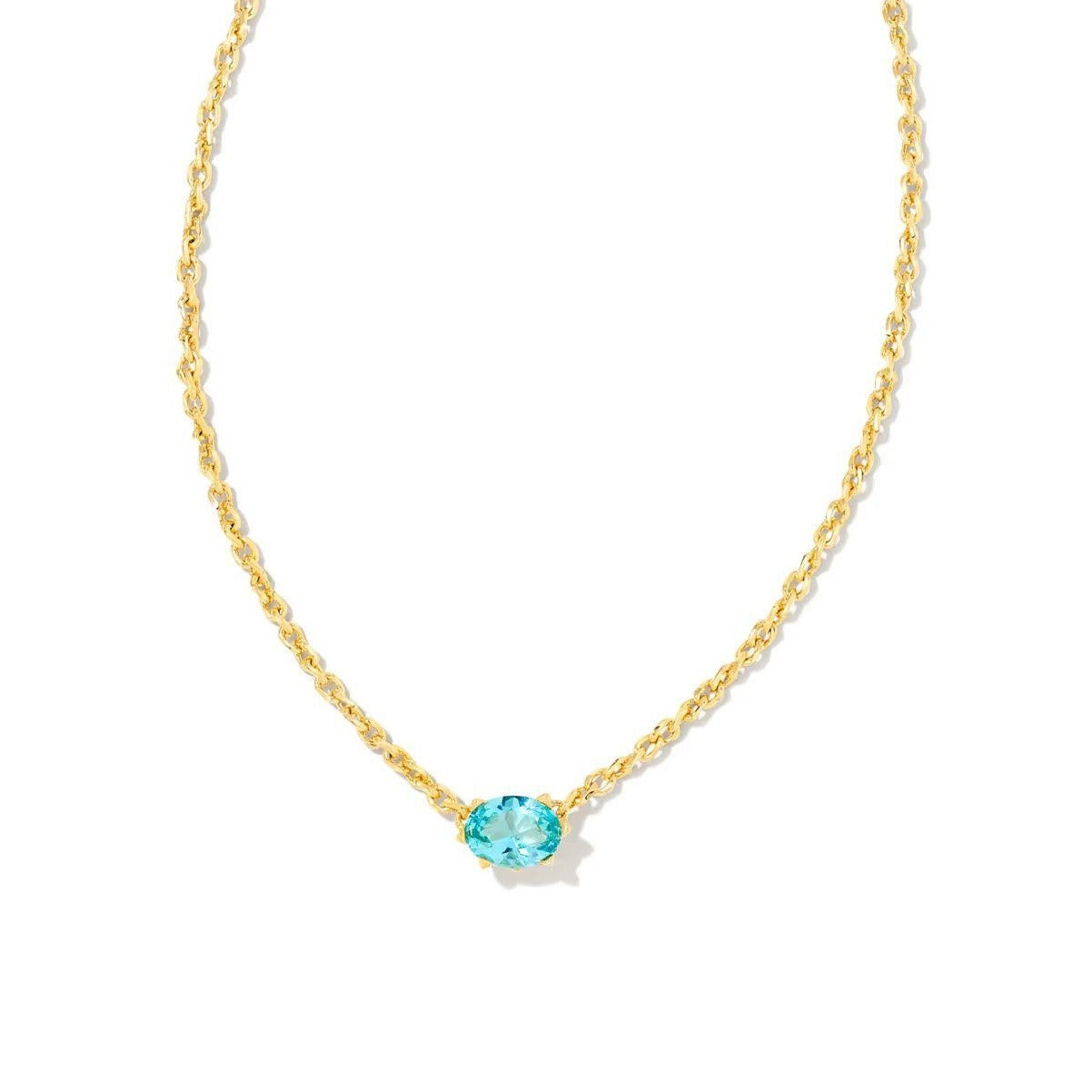 Oval Aquamarine Pendant Necklace | Gold