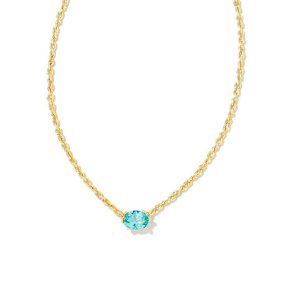 Oval Aquamarine Pendant Necklace | Gold