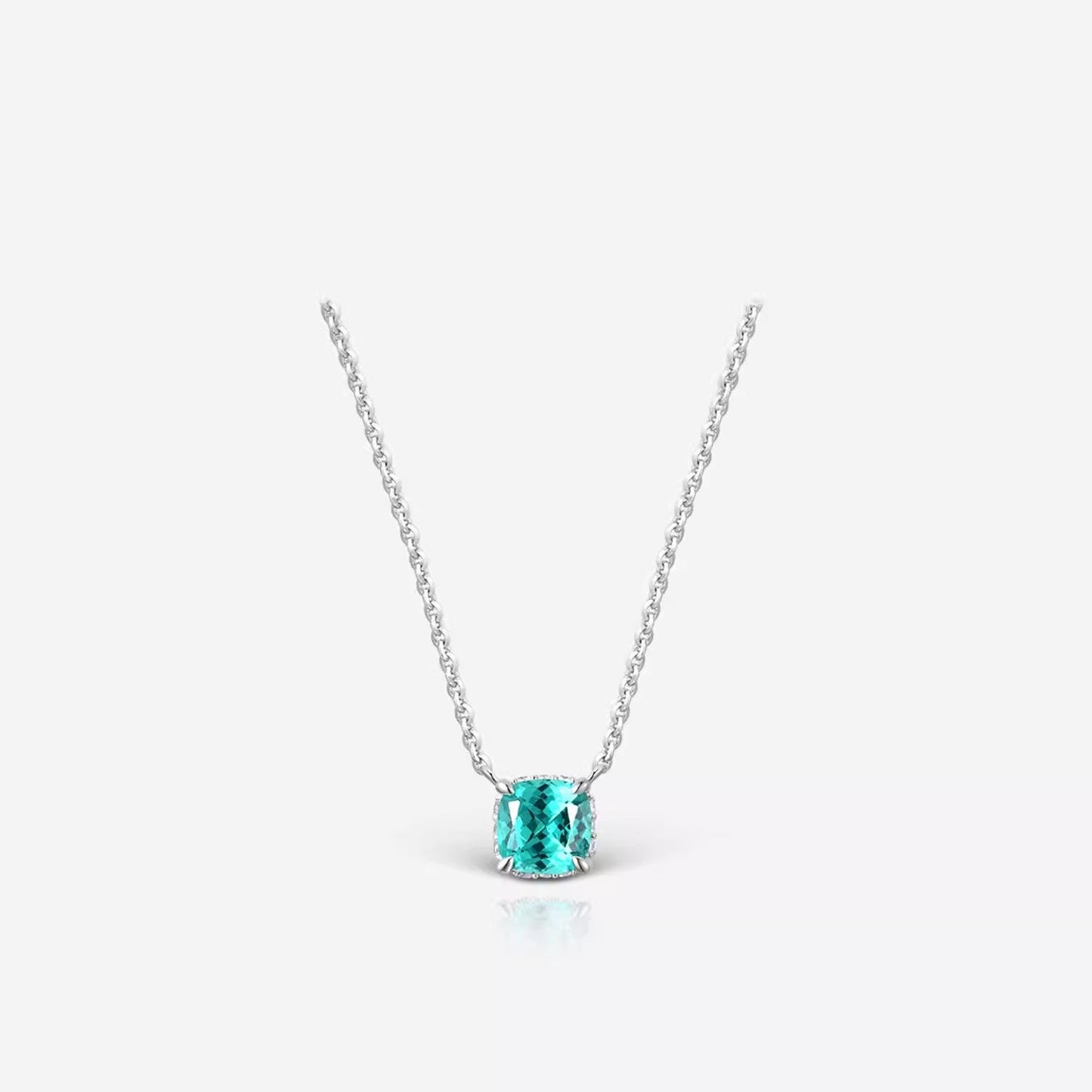Square Blue Gem Jewelry Set | Silver