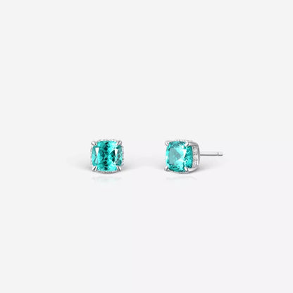 Square Blue Gem Jewelry Set | Silver