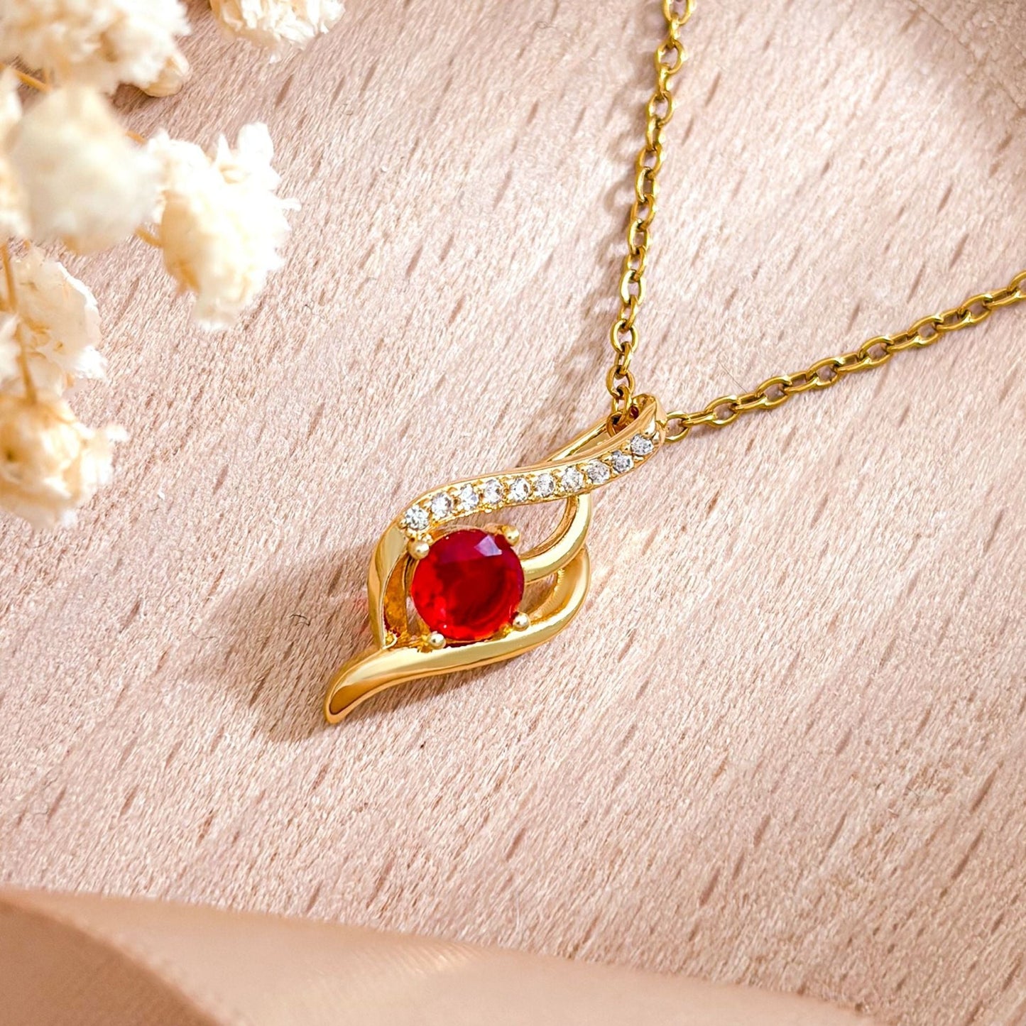 Elegant Blue Drop Crystal Necklace | Gold
