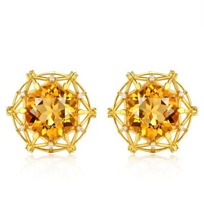 Amber Gem Jewelry Set | Gold