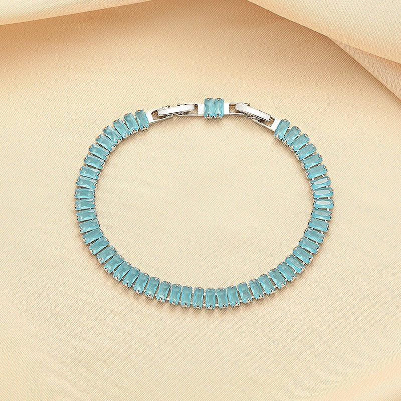 Luxury Retro Blue Zircon Bracelet | Silver