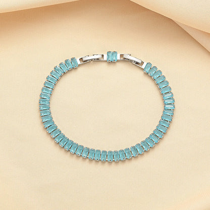 Luxury Retro Blue Zircon Bracelet | Silver