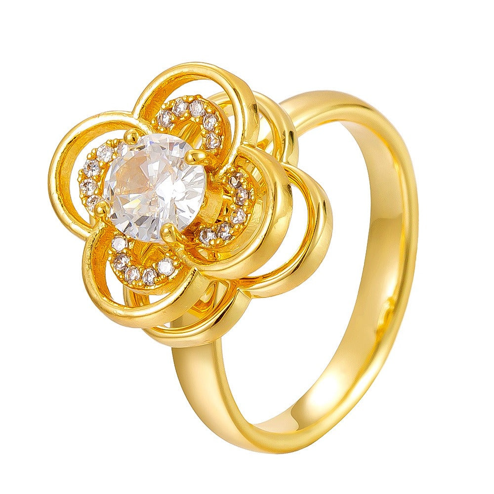 Luxury Rosette Design Ring  | Gold