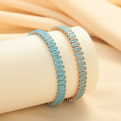 Luxury Retro Blue Zircon Bracelet | Silver