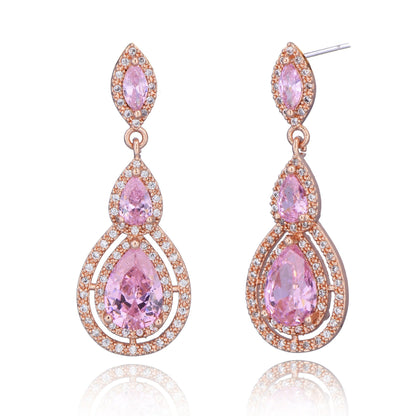 Delicate Crystal Drop Earrings | Gold