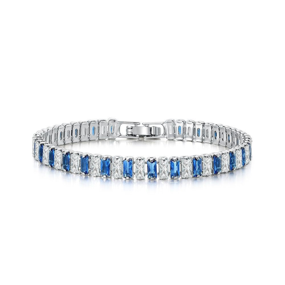 Elegant Blue Crystal Bracelet | Silver