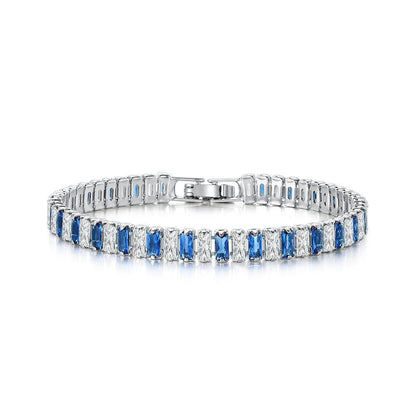Elegant Blue Crystal Bracelet | Silver