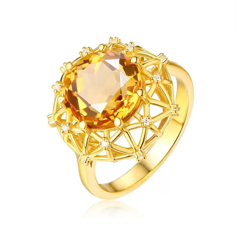 Amber Gem Jewelry Set | Gold